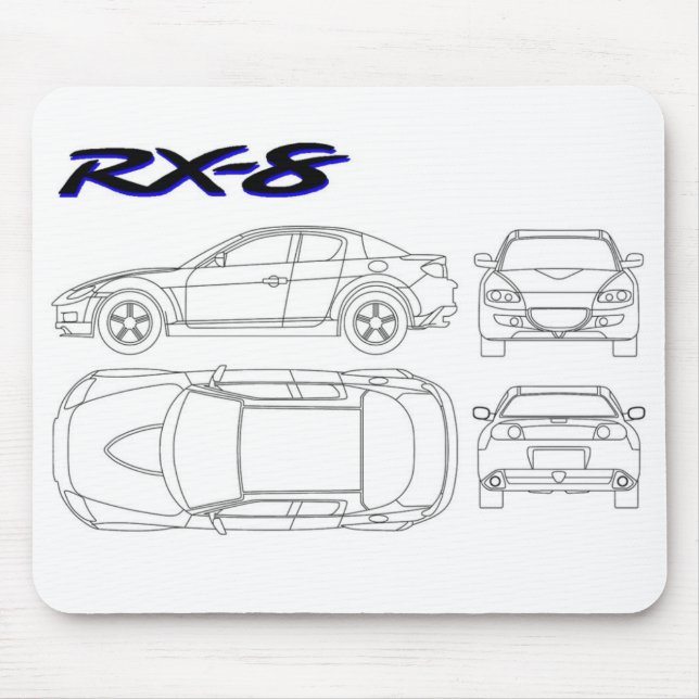 Tapis De Souris Copie de modèle de Mazda rx8 rx-8 (Devant)