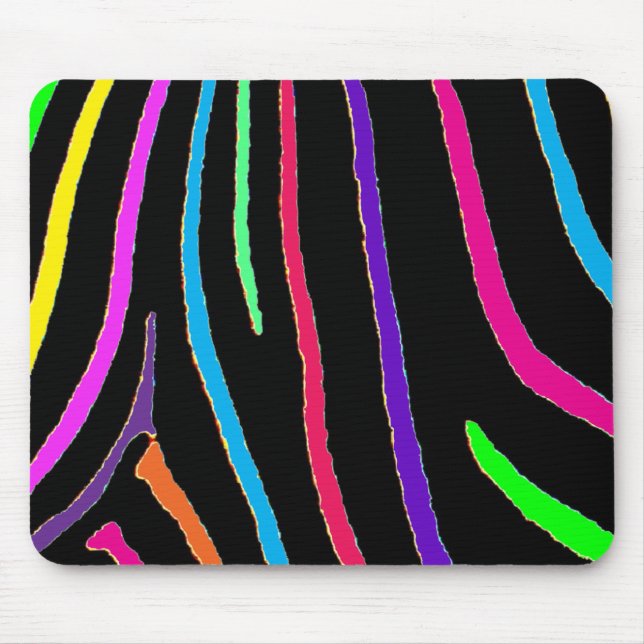 Tapis De Souris Copie de zèbre d'arc-en-ciel (Devant)