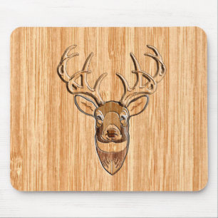 Tapis De Souris Copie en bois de grain de queue blanche de tête