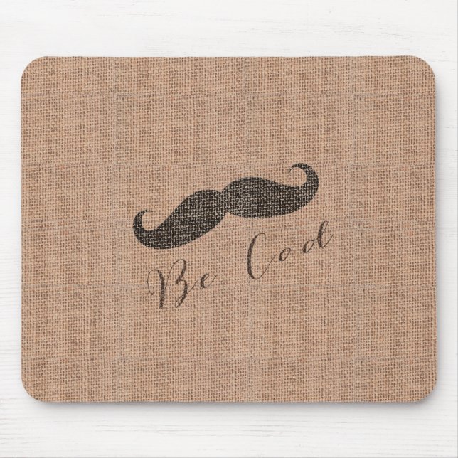 Tapis De Souris Copie et moustache rustiques de toile de jute (Devant)