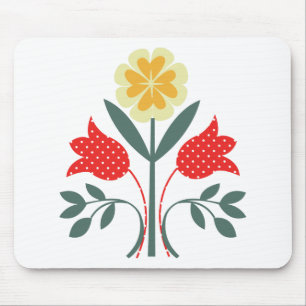 Tapis De Souris Copie florale d'art populaire de motif d'île juste