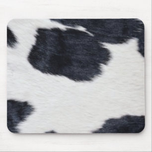 Tapis De Souris Copie noire/blanche de peau de vache occidentale