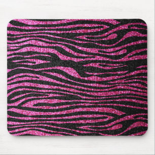 Tapis De Souris Copie rose et noire de zèbre bling (parties