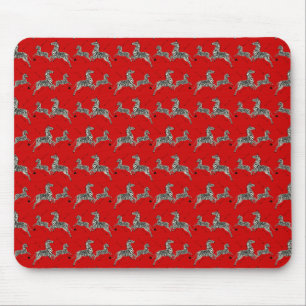 Tapis De Souris Copie rouge de papier peint de zèbre de Tenenbaum