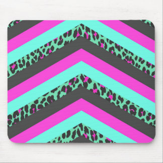 Tapis De Souris Copie turquoise de guépard de rayures roses noires