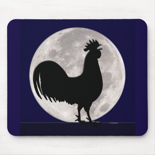 Tapis De Souris Coq au clair de lune (Devant)