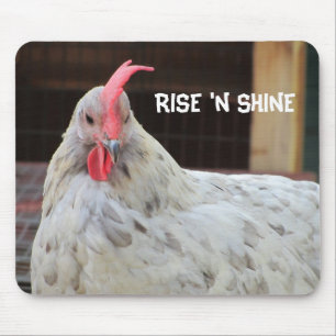 Tapis De Souris Coq avec citation du matin