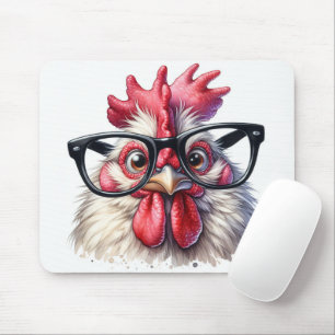 Tapis De Souris Coq Avec Verres Noirs