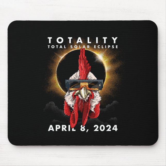 Tapis De Souris Coq de poulet solaire Eclipse 2024 (Devant)