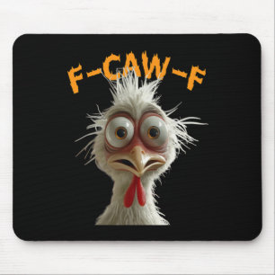 Tapis De Souris Coq drôle d'oiseau F Caw F Rooster Funny Bird Fcaw