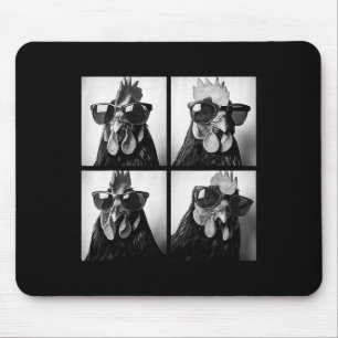 Tapis De Souris Coq portant des lunettes de soleil Photobooth self