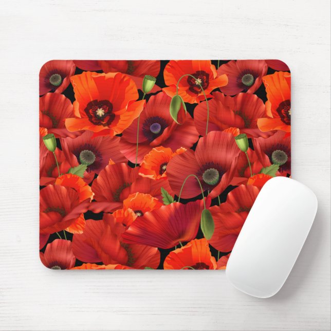 Tapis De Souris Coquelicot (Avec souris)