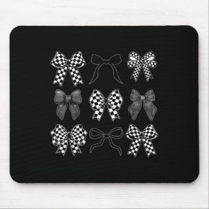 Tapis De Souris Coquette Bow À damiers Drapeau Course automobile F