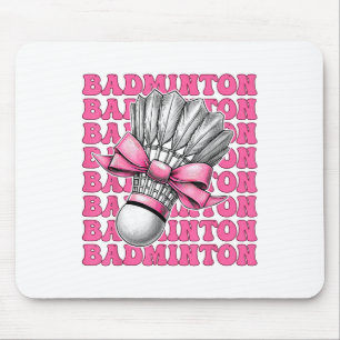 Tapis De Souris Coquette Bow Badminton Joueur Shuttle Girl Maman P