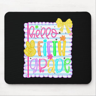 Tapis De Souris Coquette Bow Girl Bonjour Enseignant de cinquième