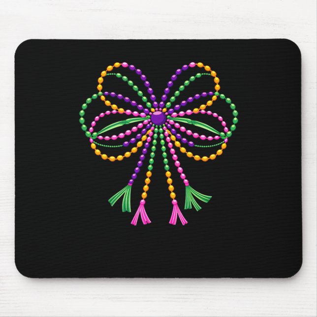 Tapis De Souris Coquette Bow Mardi Gras Festival Fleur De Lis Carn (Devant)