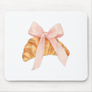 Tapis De Souris Coquette Bow Rose Croissant Cuisine Baking Baker P