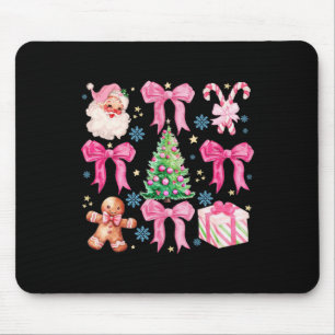 Tapis De Souris Coquette Bow Santa Claus Rose Joyeux Noël FEMME
