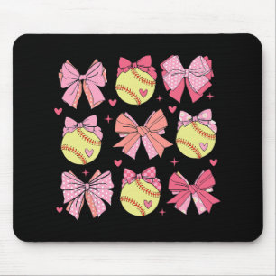 Tapis De Souris Coquette Bow Softball Maman Mères Jour Softball Ma