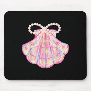 Tapis De Souris Coquette Bow Summer Vibes Pink Clam Funny Beach Va