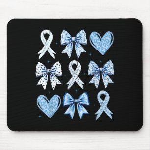 Tapis De Souris Coquette Bows Heart Ribbon Sensibilisation au diab