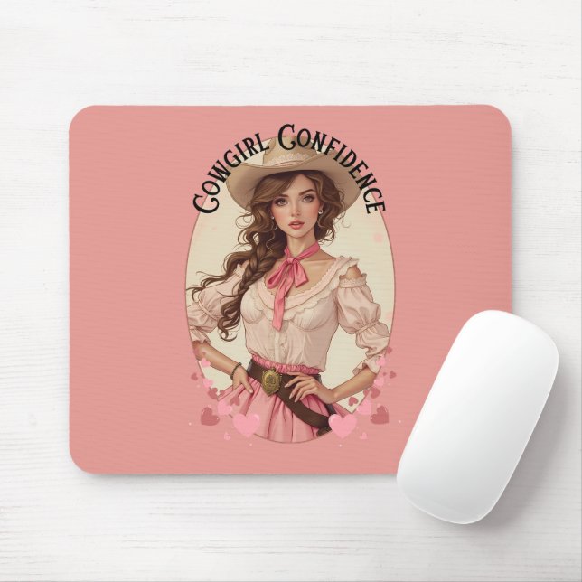 Tapis De Souris Coquette Cowgirl Western Mode Portrait (Avec souris)