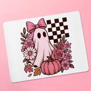 Tapis De Souris Coquette rose rétro Fille fantôme avec Bow Hallowe