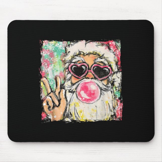 Tapis De Souris Coquette Santa Christmas Bubble Gum Sungles Xmas H (Devant)