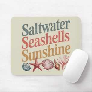 Tapis De Souris Coquillages d'eau de mer Soleil d'été Vacances à l