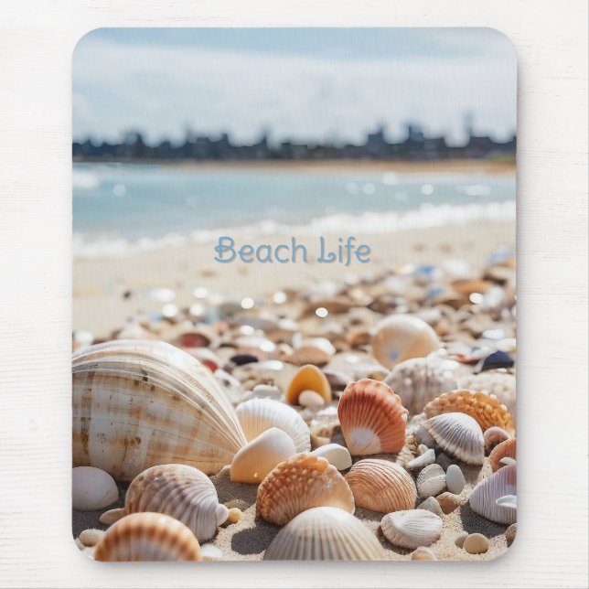Tapis De Souris Coquillages marins sur la plage (Devant)