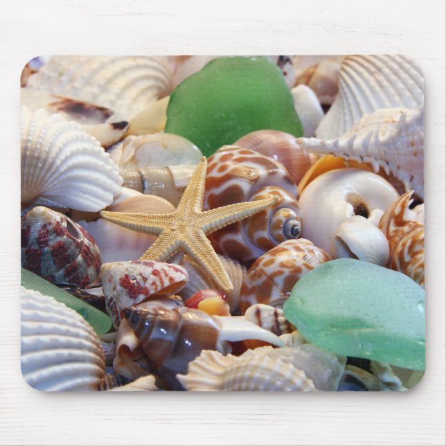 Tapis De Souris Coquillages Starfish & Beach Verre Mousepad (Devant)