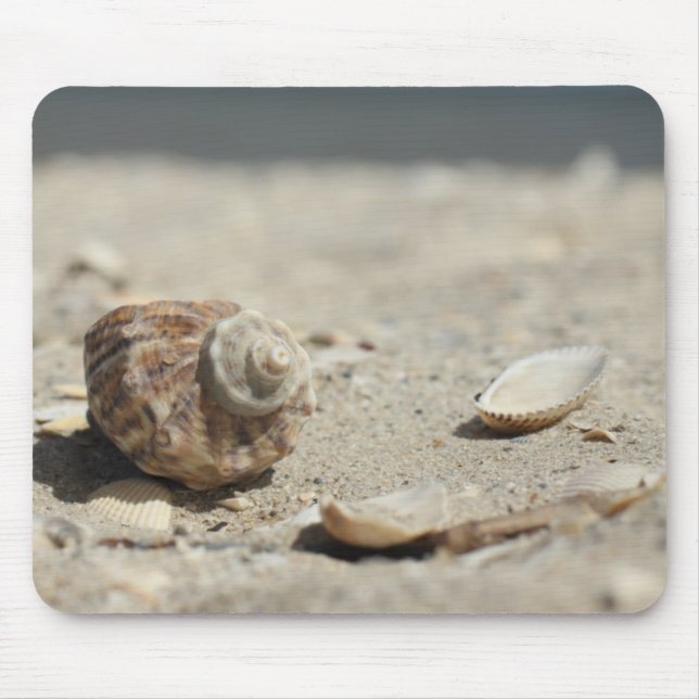 Tapis De Souris Coquillages sur le sable par la mer (Devant)