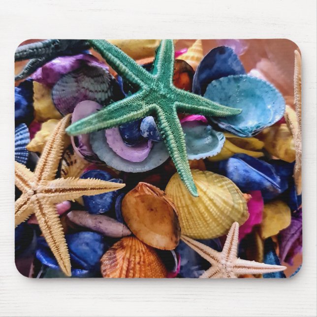 Tapis De Souris Coquilles, étoiles de mer, océan (Devant)
