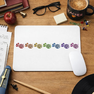 Tapis De Souris Cor d'harmonie arc-en-ciel Instrument à vent color