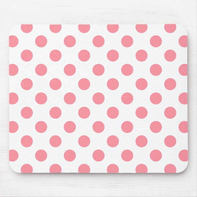 Tapis De Souris Corail et pois blancs (Devant)
