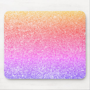 Tapis De Souris Corail Or Rose Violet Pailleté Arc-en-ciel Paillet