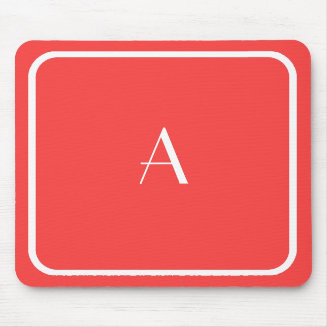 Tapis De Souris Corail rouge Mousepad pas cher avec Monogramme bla (Devant)