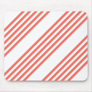 Tapis De Souris Corail vivant et blanc cinq bandes motif