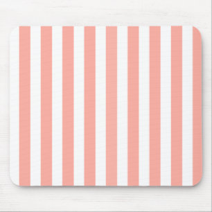Tapis De Souris Coral and white candy stripes