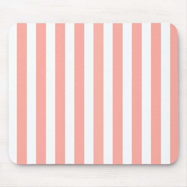 Tapis De Souris Coral and white candy stripes (Devant)