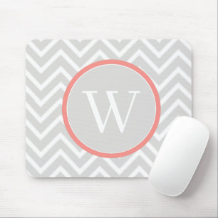 Tapis De Souris Coral Chevron Monogram Pad