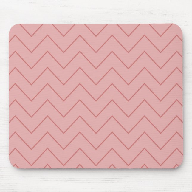Tapis De Souris Coral Pink Chevron (Devant)