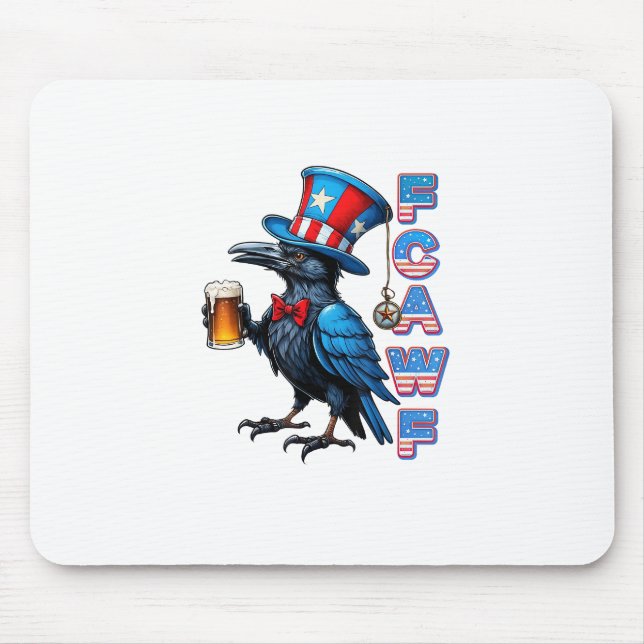 Tapis De Souris Corbeau, F-Caw-F Oiseau Drôle Créatif Décontracté (Devant)