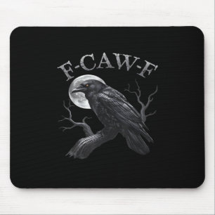 Tapis De Souris Corbeau F-Caw-F Oiseau Drôle Lune Gothique Humour