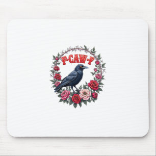 Tapis De Souris Corbeau gothique drôle Halloween F Caw F Vintage