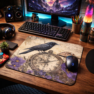 Tapis De Souris Corbeau gothique vintage
