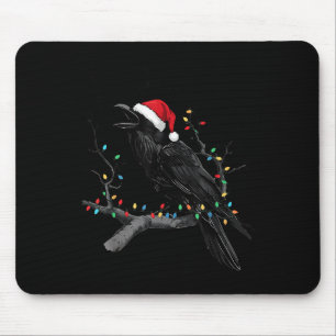 Tapis De Souris Corbeau noir, F-caw-f drôle de corbeau de Noël Pèr