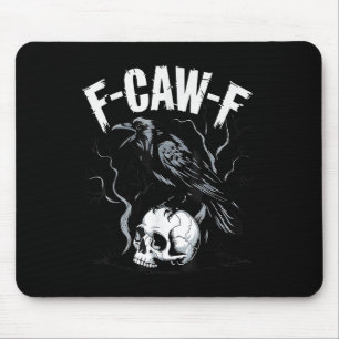 Tapis De Souris Corbeau noir F-caw-f Drôle de crâne d'oiseau noir