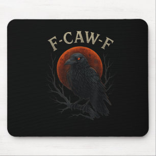Tapis De Souris Corbeau noir gothique F-caw-f Corbeau drôle Lune r