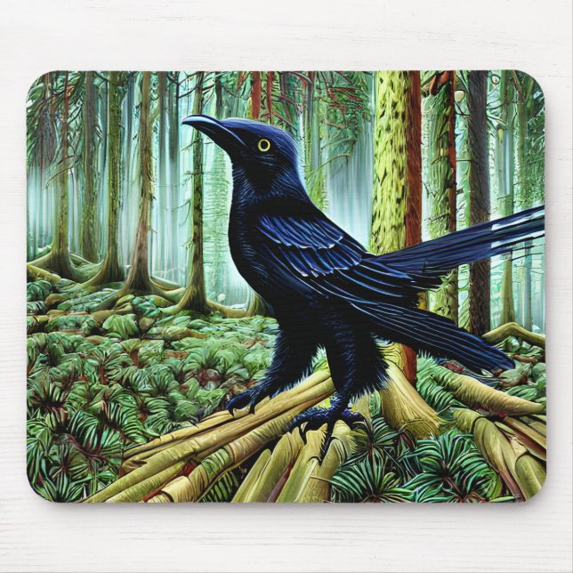 Tapis De Souris Corbeau noir rustique Woodland (Devant)